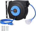VEVOR 30FT Retractable Extension Cord Reel - Heavy Duty Garage Cord