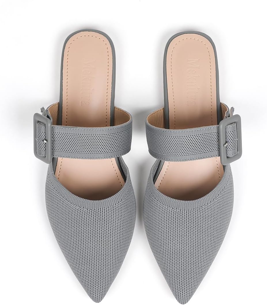 Pointed Toe Mules for Women Flats - Comfortable Slip On Design