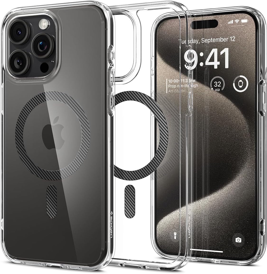Spigen Ultra Hybrid MagFit Case for iPhone 15 Pro Max - Carbon Fiber