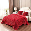 YUSOKI Red King Faux Fur Blanket 90in x 104in - Double Layer Warmth