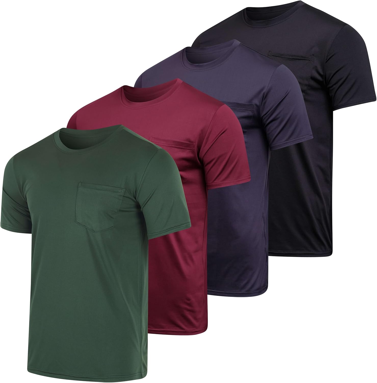 Men's Dry-Fit Short Sleeve Pocket Crew Performance T-Shirt