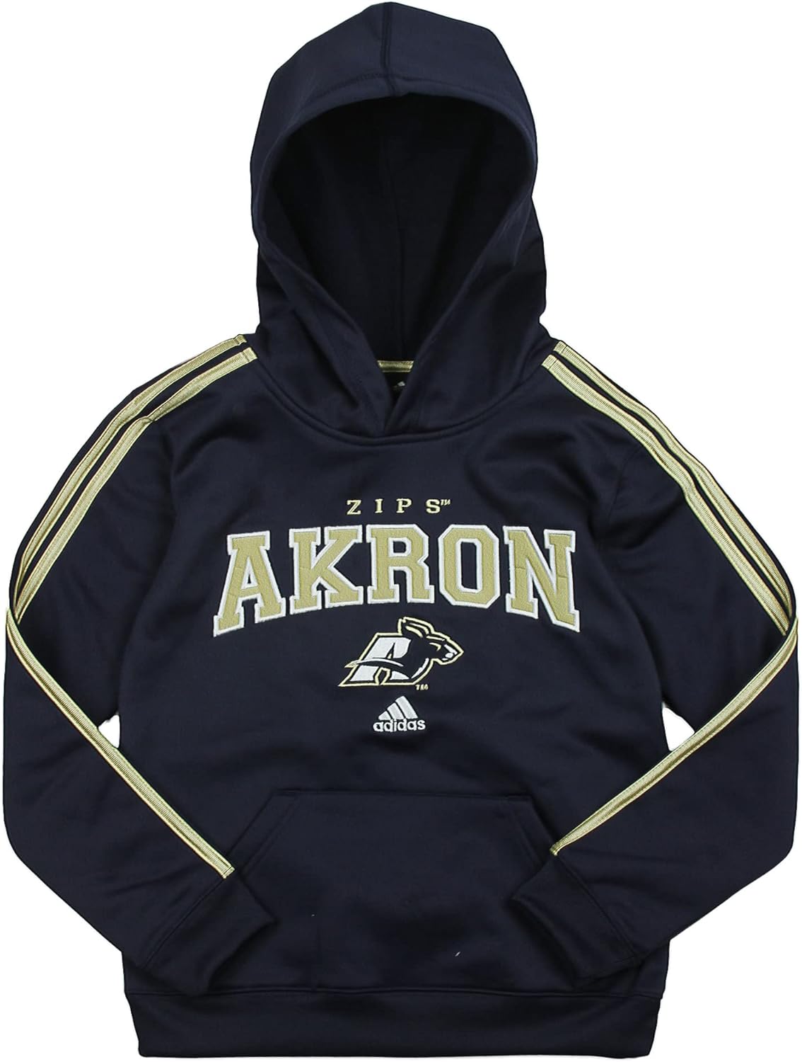 Adidas Akron Zips Navy Hoodie | NCAA Big Boys 3 Stripe - Stay Warm in Style!