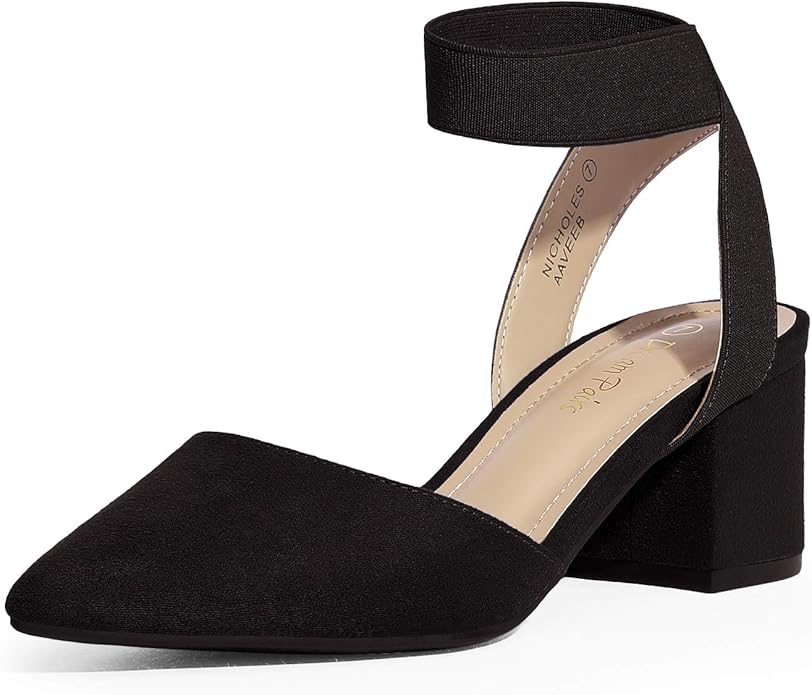 DREAM PAIRS ANNEE Pointed Toe Low Chunky Heels Pump Shoes Review
