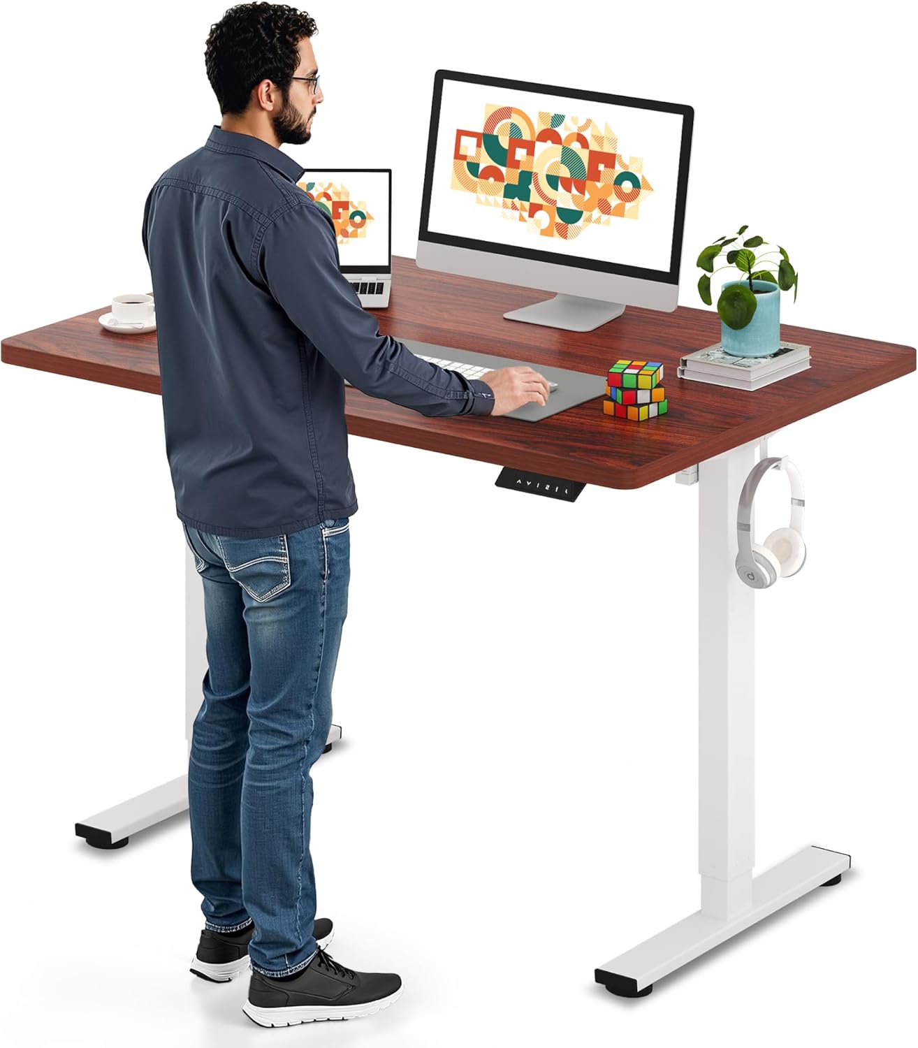 Electric Standing Desk 48 x 30 Inches for Home Office Use
