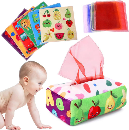 High Contrast Baby Tissue Box Toy - Sensory Learning Fun!