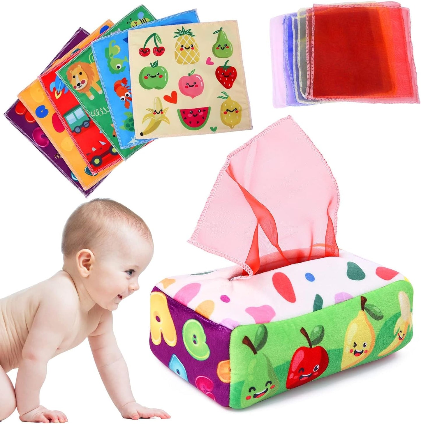 Montessori Tissue Box Toy for Babies: High Contrast Sensory Fun