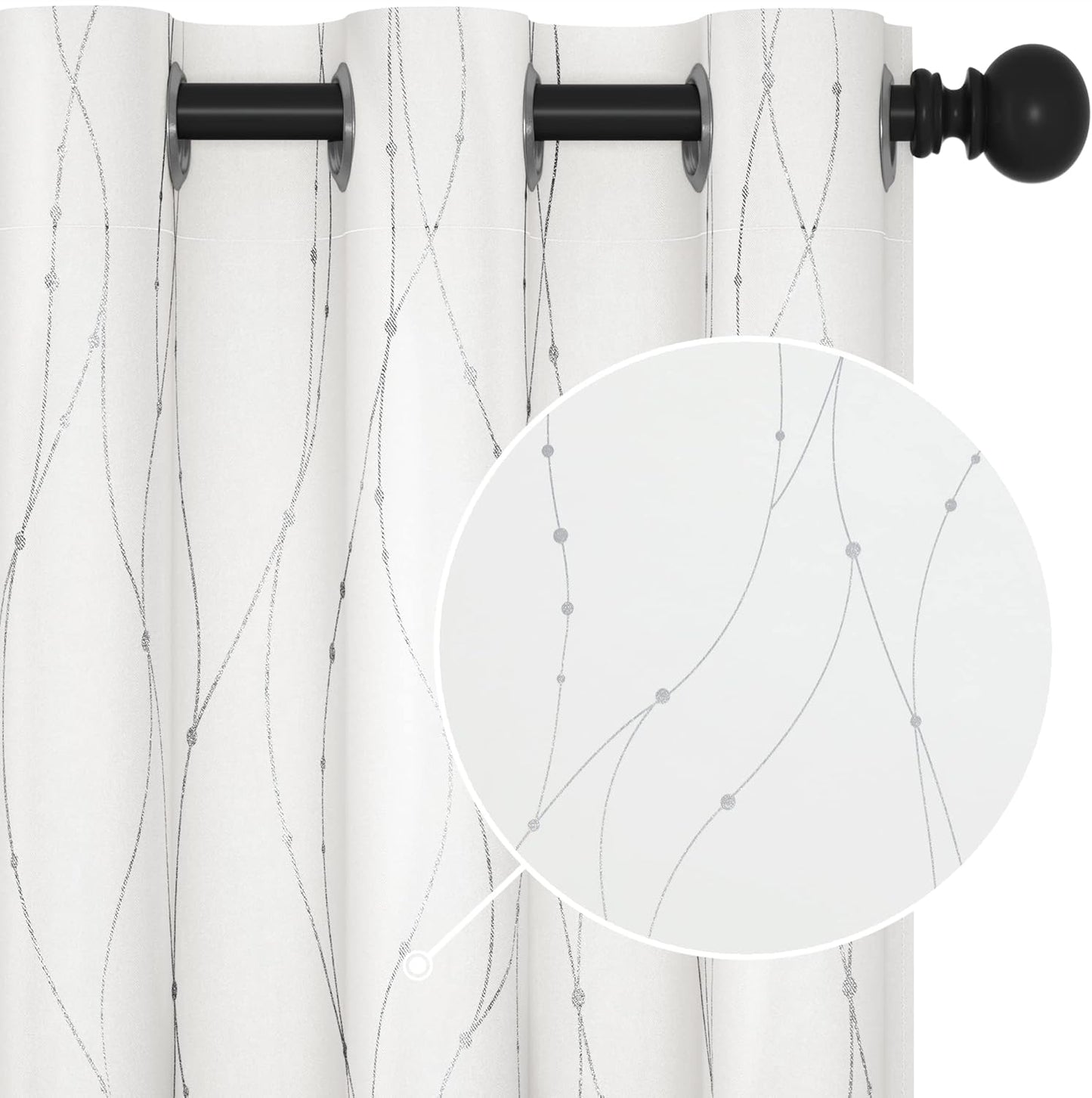 Deconovo White Curtains for Room Darkening and Insulation