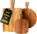 Acacia Wood Cutting Board Set of 3 with Handles - Versatile