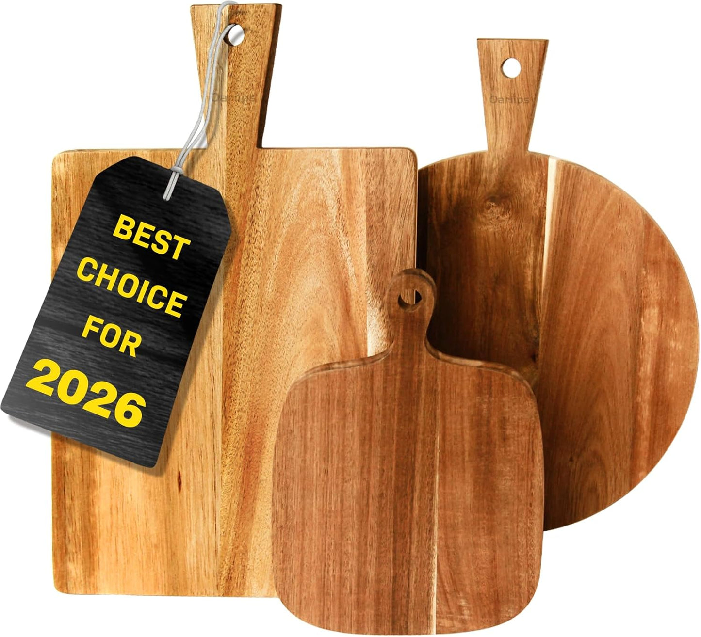 Acacia Wood Cutting Board Set of 3 for Charcuterie & More