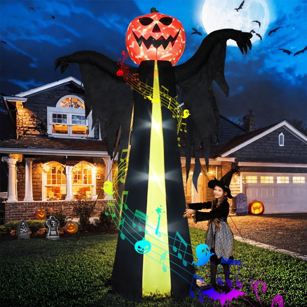 10.3Ft Halloween Inflatable Pumpkin Ghost for Spooky Decor