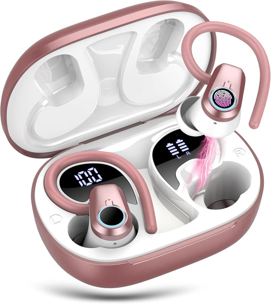 Poounur Wireless Earbuds: 50H Battery Life, Waterproof, Sport Design