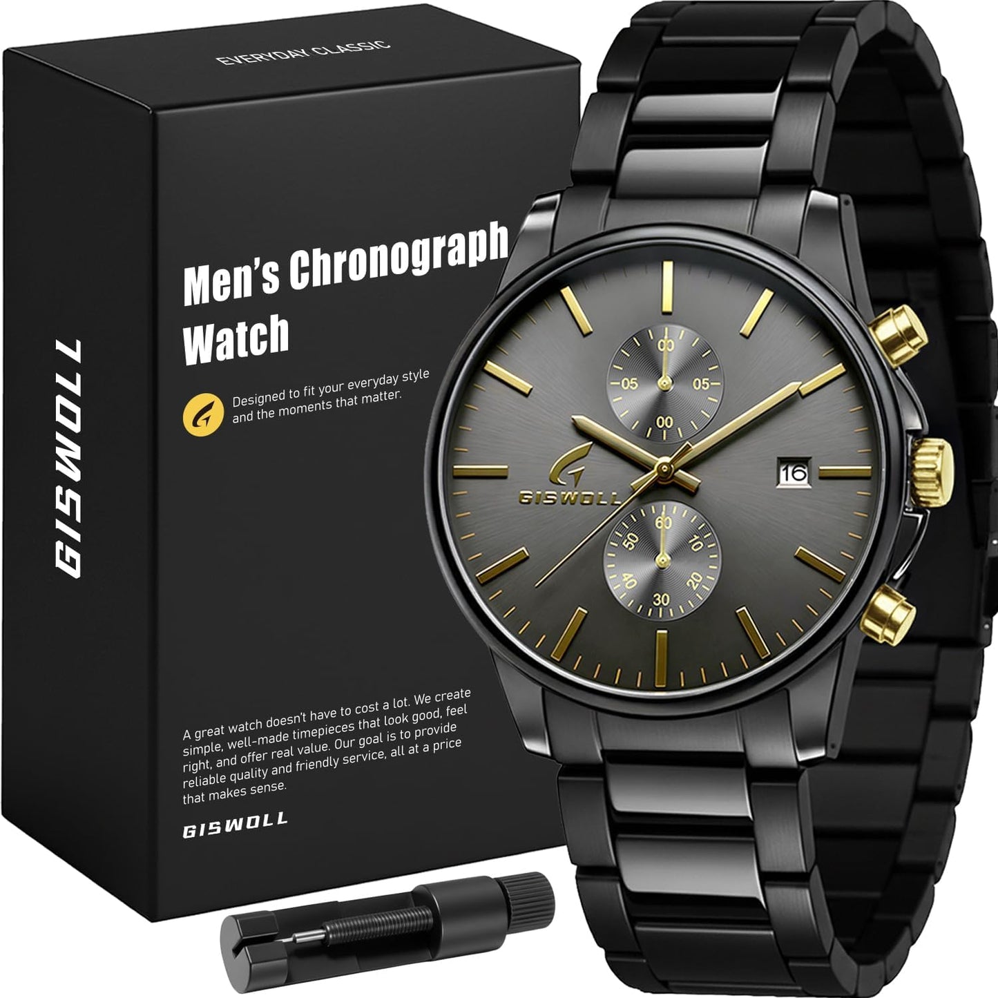 Stylish Stainless Steel Chronograph Watches for Men - Hefty Feel