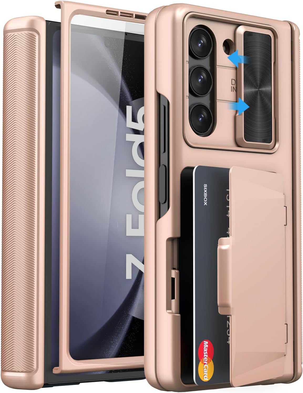 Rugged Shockproof Case for Galaxy Z Fold 5 with Card Holder