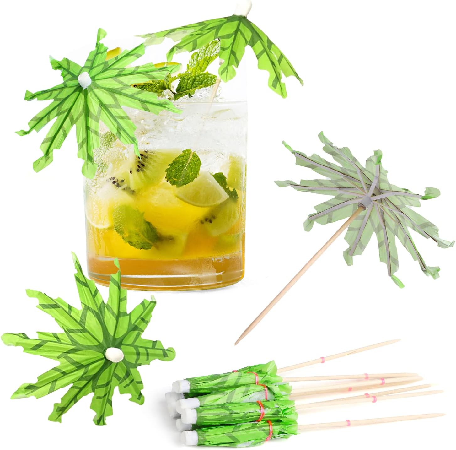Handmade Tropical Umbrella Picks - 50PCS