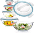 WhiteRhino Glass Mixing Bowl Set of 5 - Space-Saving Nesting Bowls