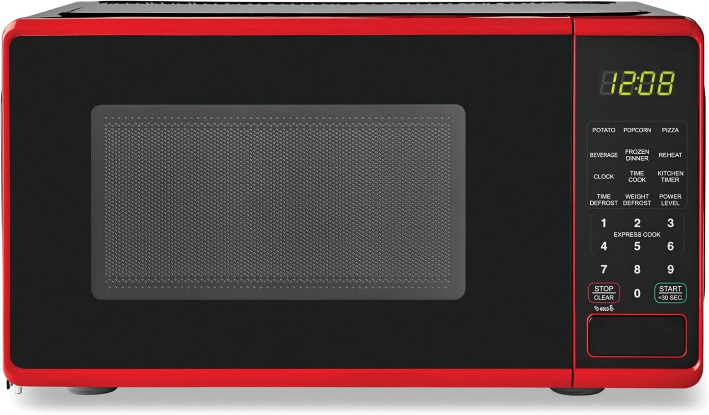 Fast & Efficient 700W Microwave Oven in Vibrant Red!