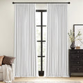 White Pinch Pleated 100% Blackout Linen Curtains 96 in - Room