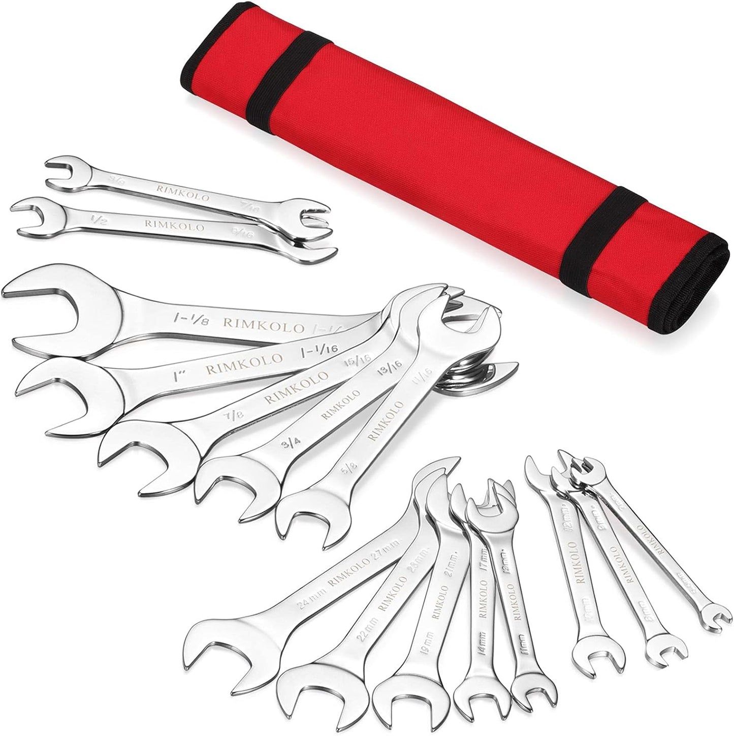 Super-Thin Open End Wrench Set for Tight Spaces and Durability
