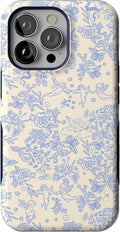 Casely iPhone 13 Pro Case Cupid's Canvas Periwinkle Floral - Bold