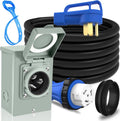 50 Amp Generator Cord 15FT & Power Inlet Box - Emergency Backup Kit