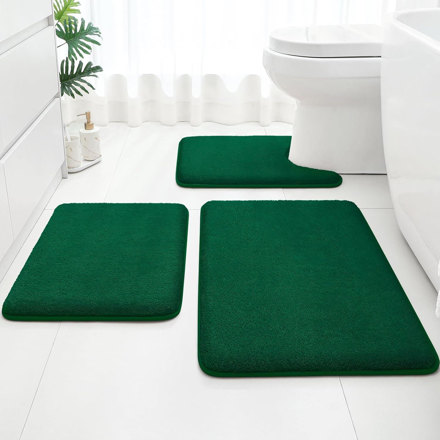 HOMEIDEAS Upgraded Bathroom Rugs Set for Comfort and Style