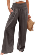 Women Linen Palazzo Pants High Waist Wide Leg - Summer Lounge Pant