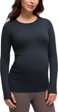 Stylish Long Sleeve Maternity Crewneck Shirt by CRZ YOGA Butterluxe