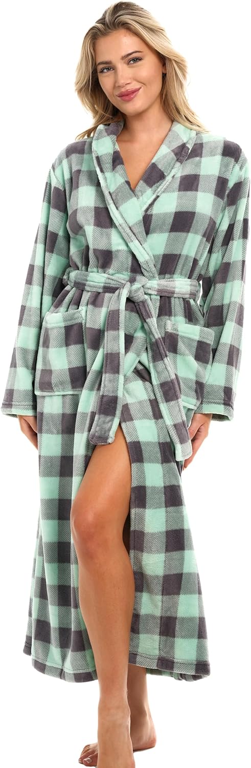 Alexander Del Rossa Plush Robe for Women, Cozy and Warm