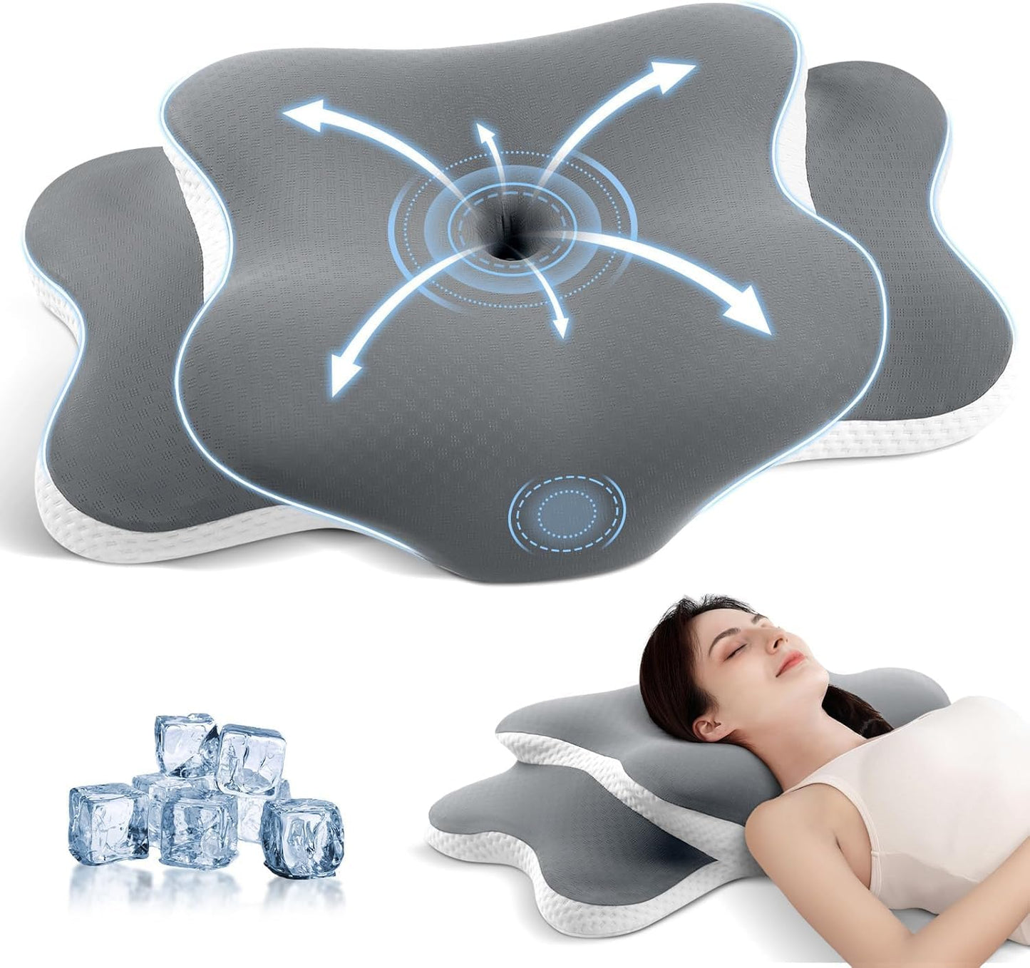 JINXIA Cervical Neck Pillow for Sleeping, Ergonomic Support