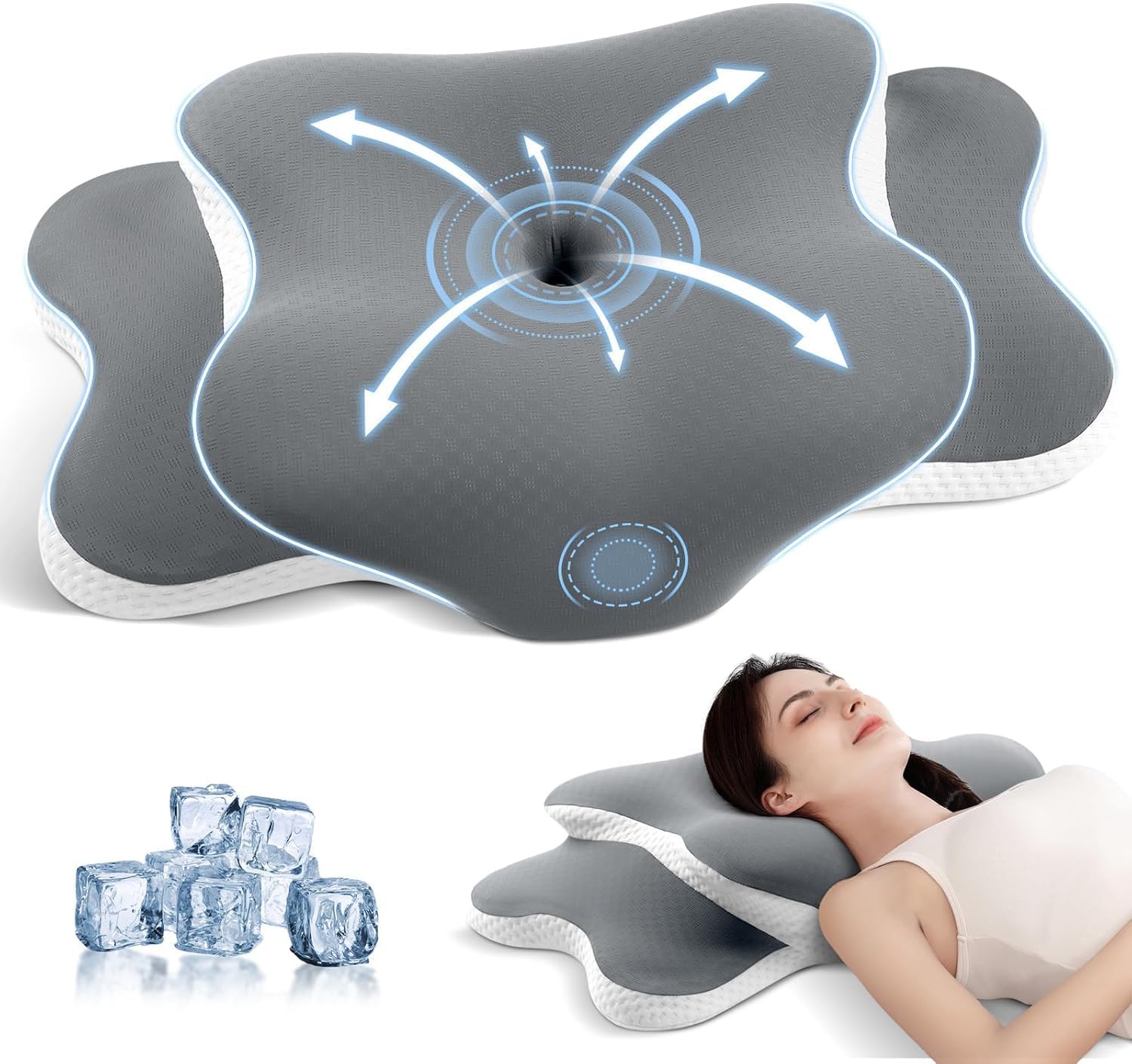 JINXIA Cervical Neck Pillow for Sleeping, Ergonomic Support