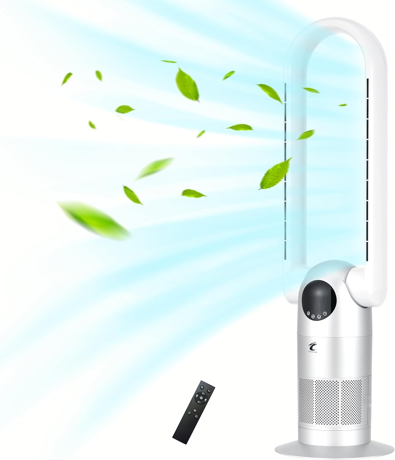 Ocean Loong 2-in-1 Bladeless Tower Fan & Purifier - Remote Control, Timer, 39inch