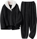 Mens Fluffy Pajamas Set 2 Piece Fleece Pjs - Cozy Winter Loungewear