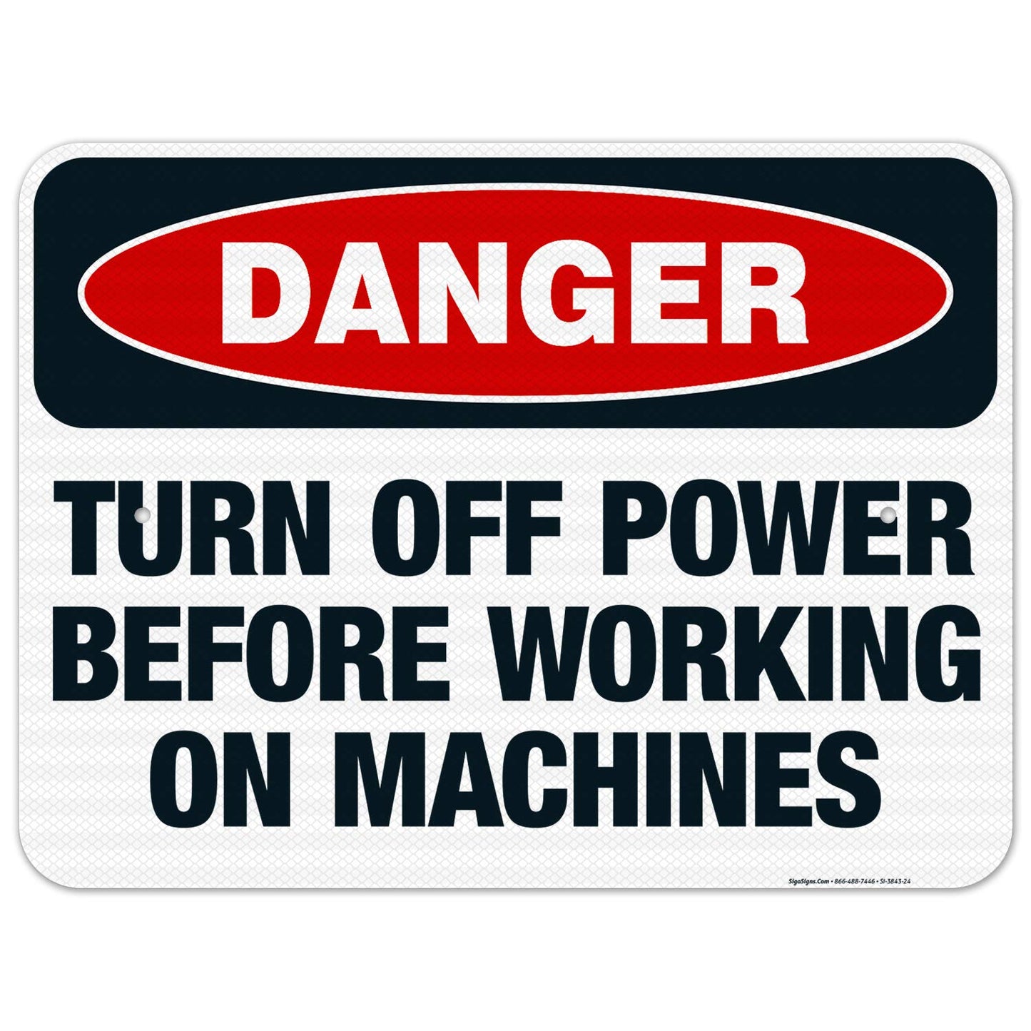 Turn Off Power Before Working On Machines Sign for Safety
