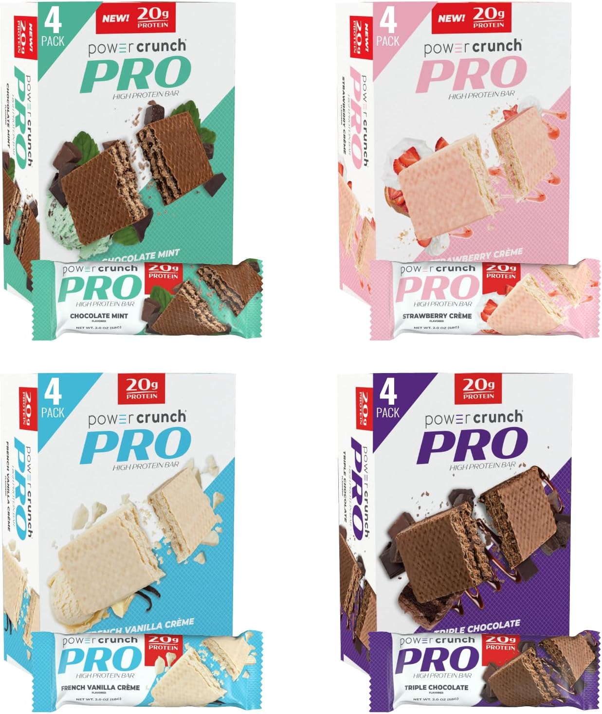High Protein Power Crunch Wafer Bars 16-Pack