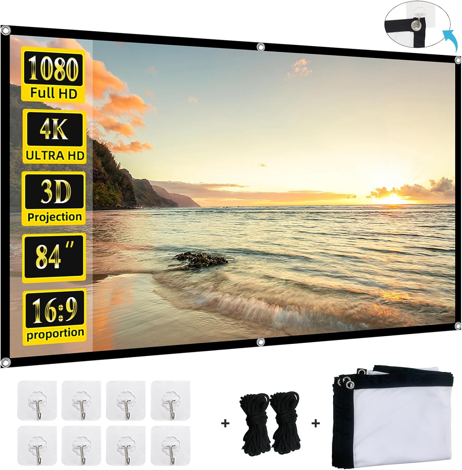 XINLEMY 84 4K HD Foldable Projector Screen - Ultimate Cinema Experience!