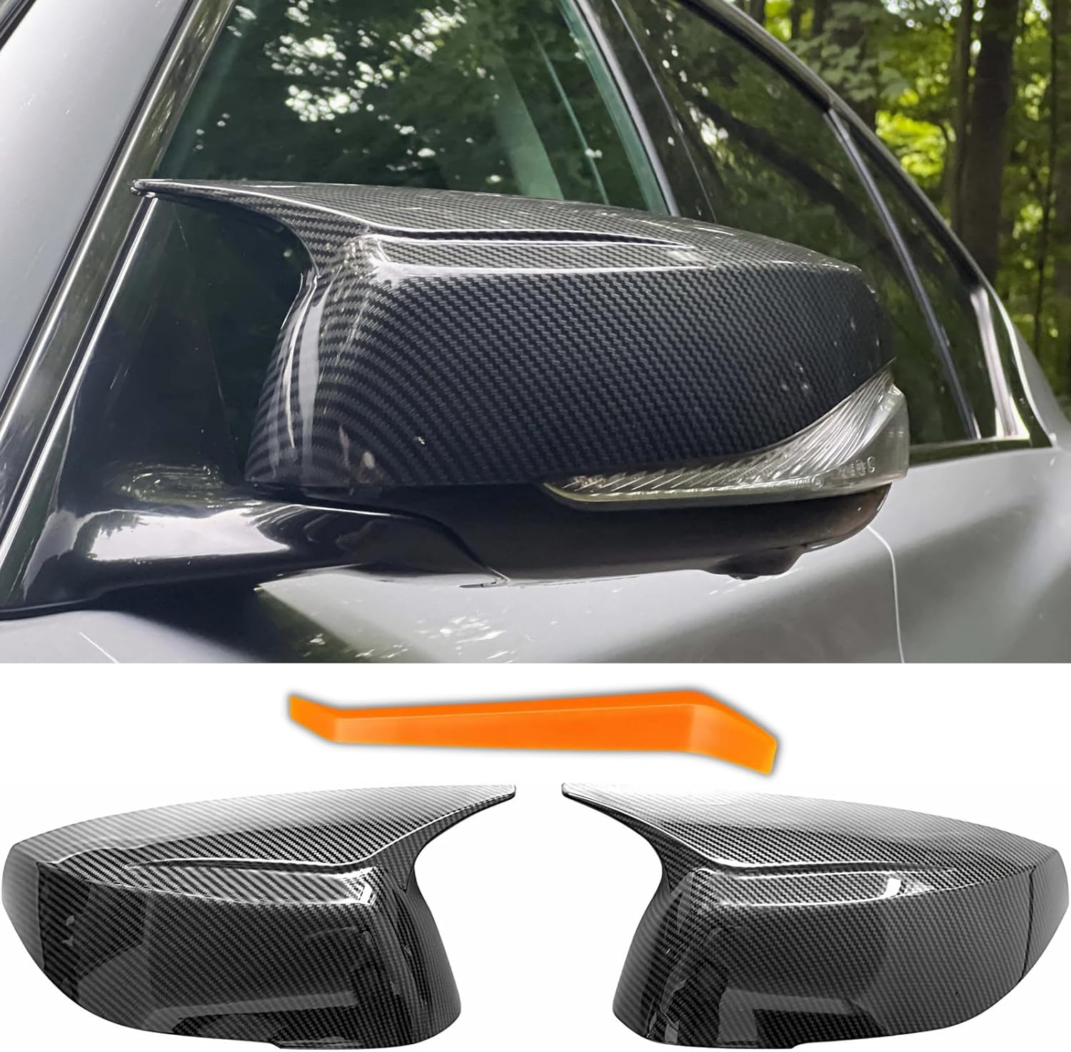 Carbon Fiber Side Mirror Caps for Infiniti Q50 Q60 Q70 QX30 QX50