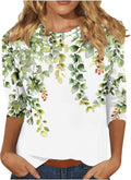 Boho Floral Tunic: Stylish 3/4 Sleeve Chic