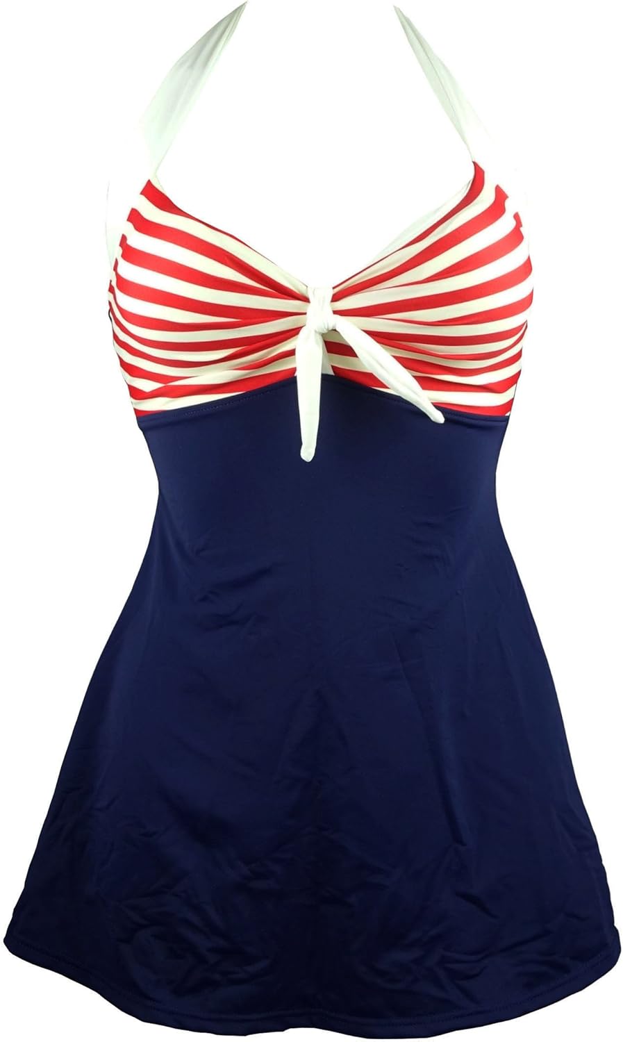 Vintage Sailor Pin Up Swimsuit Retro One Piece Skirtini Cover Up