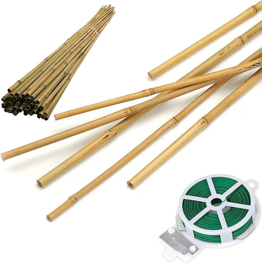 50 Pack 5ft Bamboo Plant Stakes for Garden and Crafts Use