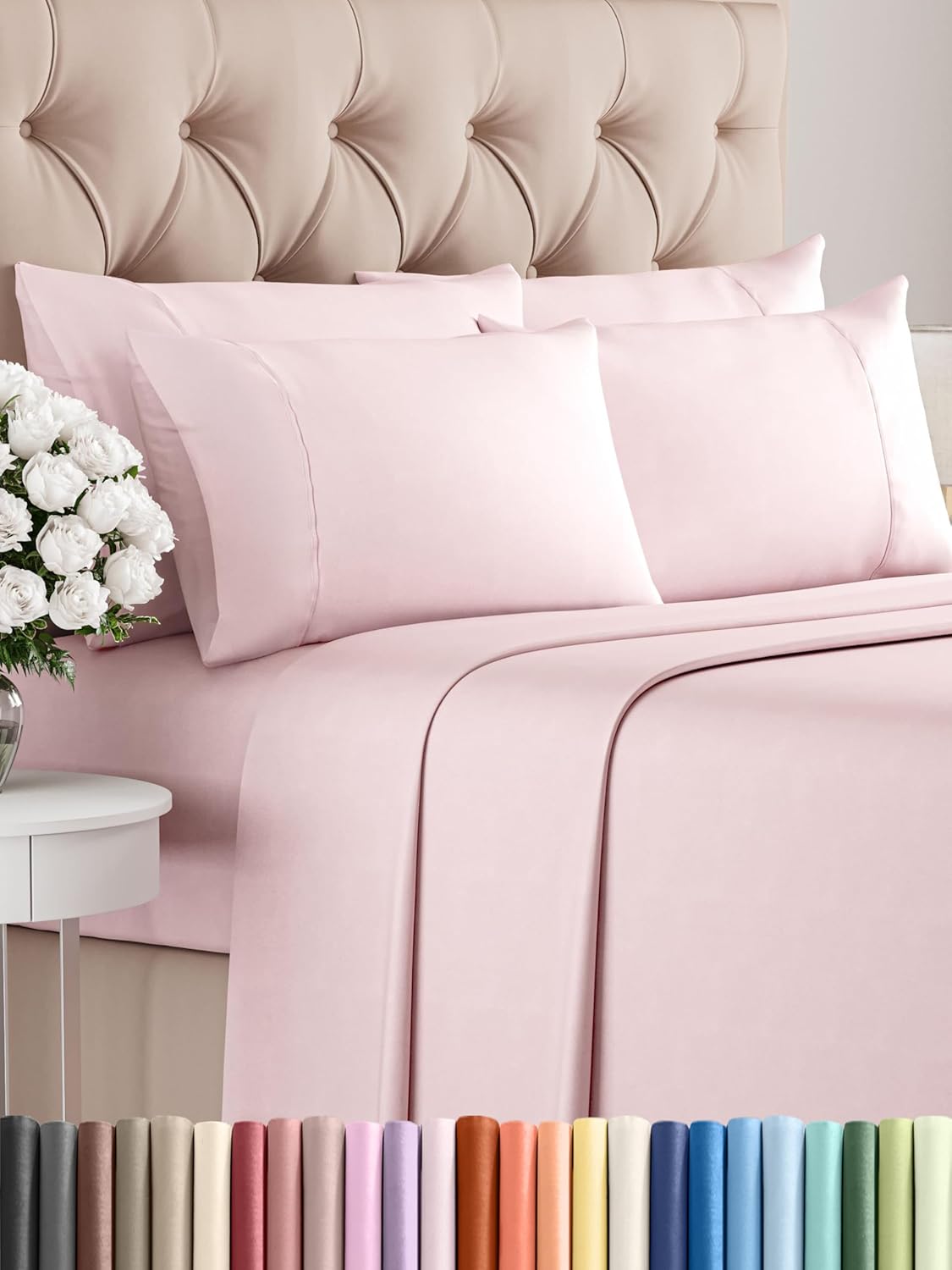 Full 6 Piece Sheet Set - Comfy Breathable & Cooling Luxury Bedding