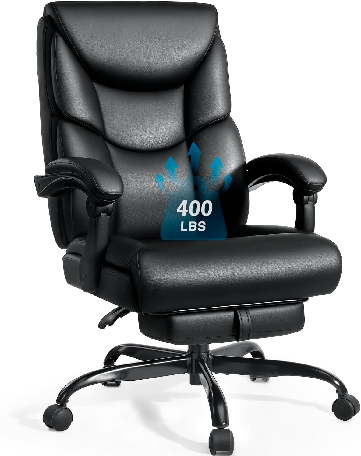 400lbs Office Chair with Foot Rest for Big and Tall Users