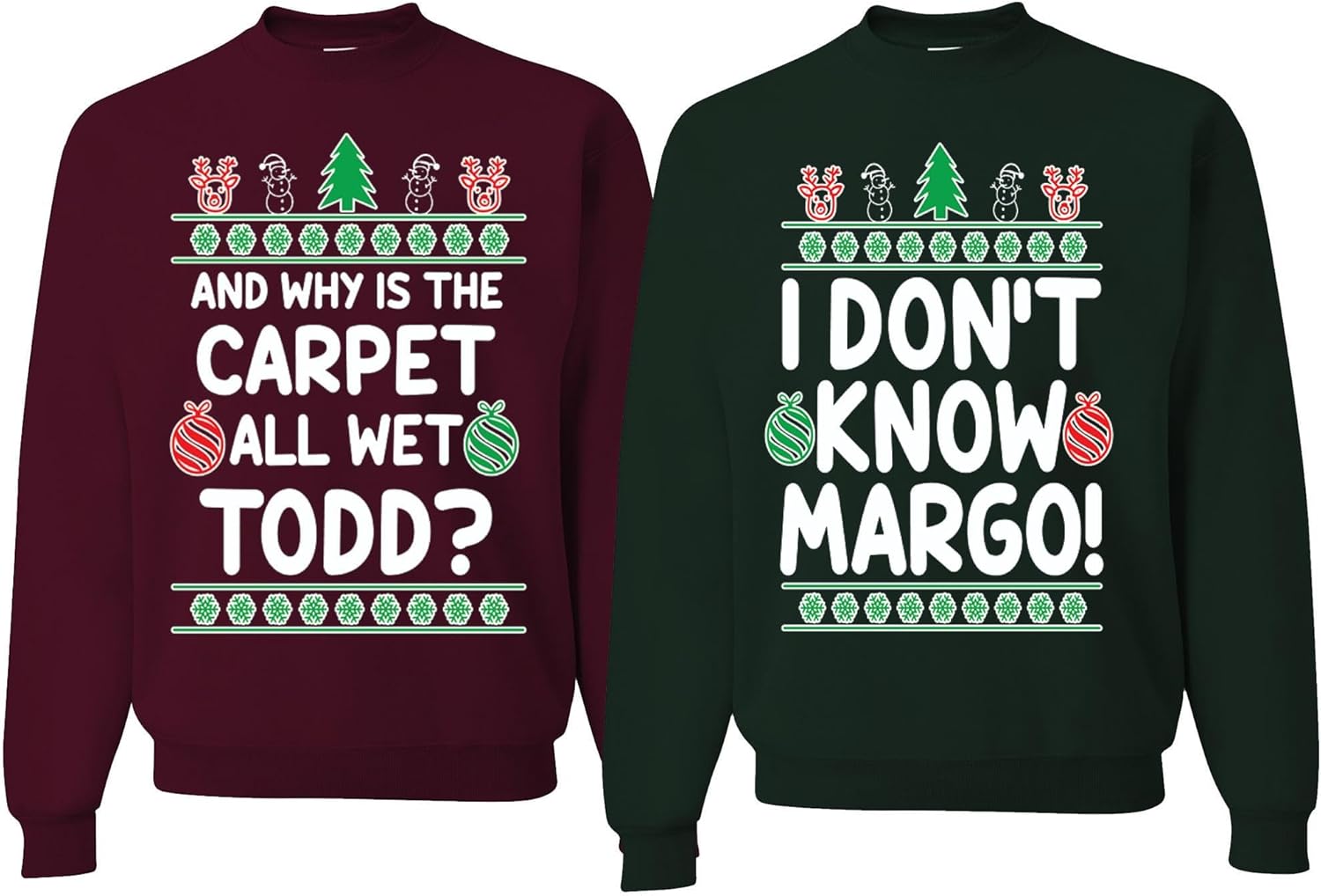 Wild Custom Apparel Ugly Christmas Sweatshirt for Couples