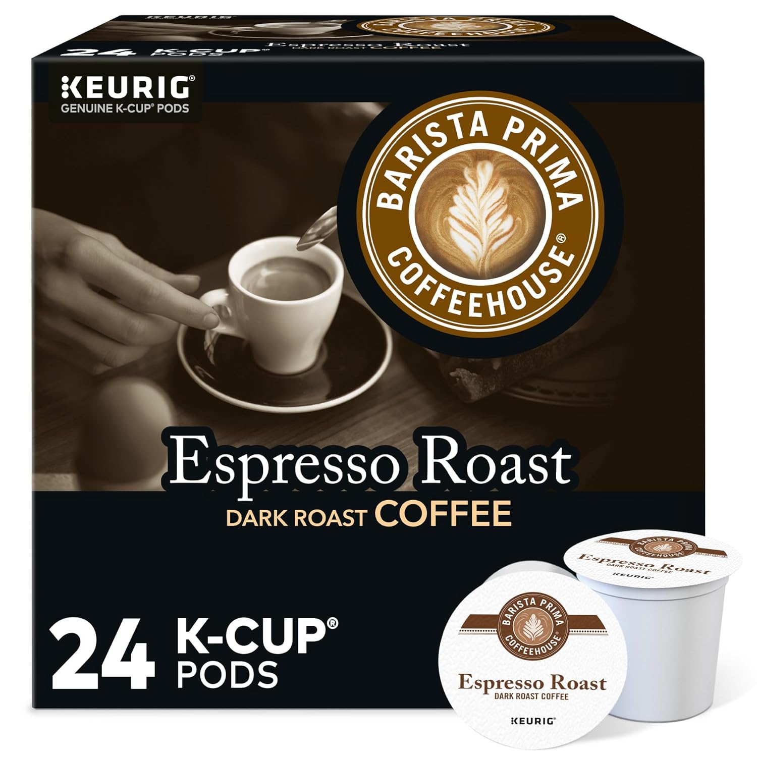 Barista Prima Espresso Roast Coffee K-Cup Pods for Keurig