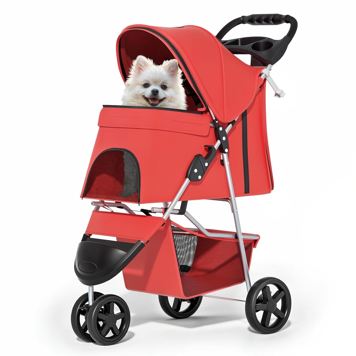 MoNiBloom 3 Wheels Pet Stroller for Small and Medium Pets