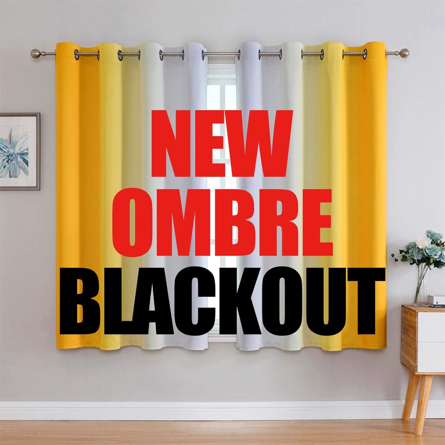 G2000 Blackout Curtains for Bedroom with Ombre Design 63 Inch
