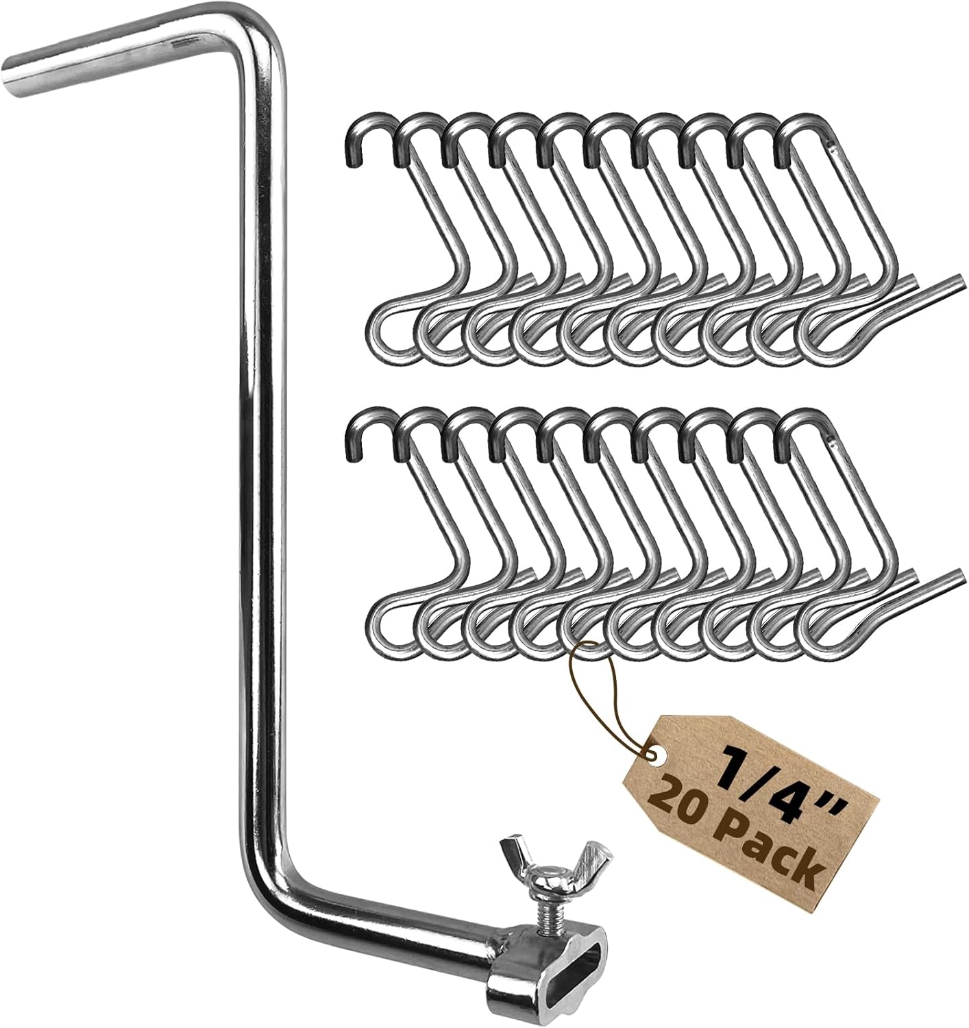 Fence Wire Tightener Kit with 20 Clips and 1 Handle for Repairs