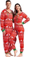 Christmas Onesie Pajamas for Women & Men - Hooded Zip-Up Holiday PJs
