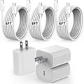 iPhone 16/15 Charger Fast Charging 3Pack - 20W PD Wall Plugs with 6ft