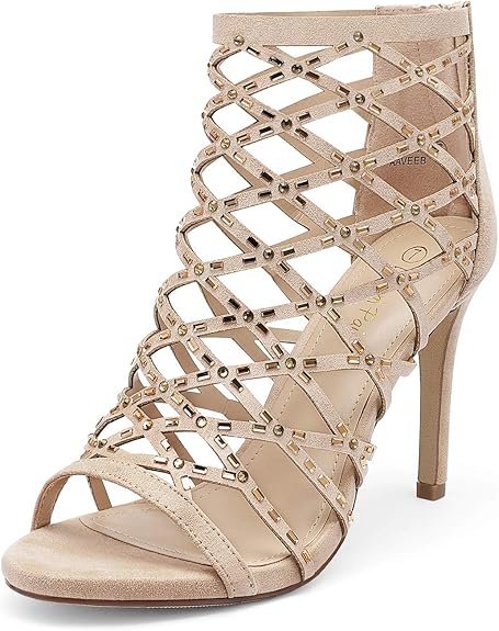 DREAM PAIRS Women's Rhinestone Ankle Strap Stiletto Sandals