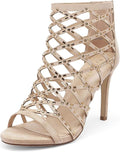 DREAM PAIRS Rhinestone Ankle Strap Open Toe Stiletto Heel Sandals